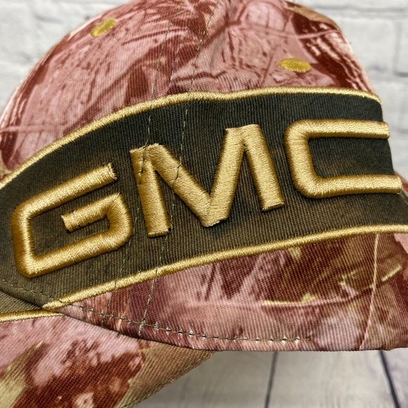 GMC Camo Hat Cap Strap Back Red Camouflage Outdoor Embroidered CHOKO One Size - Picture 7 of 10